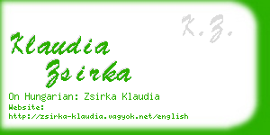 klaudia zsirka business card